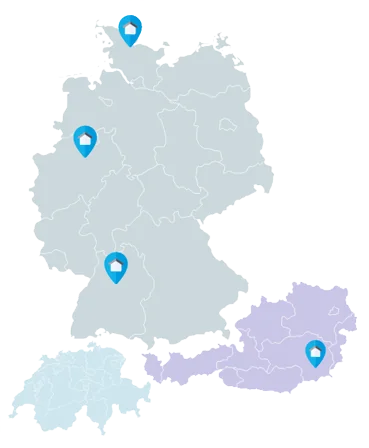Allwin Büros in Deutschland und Österreich